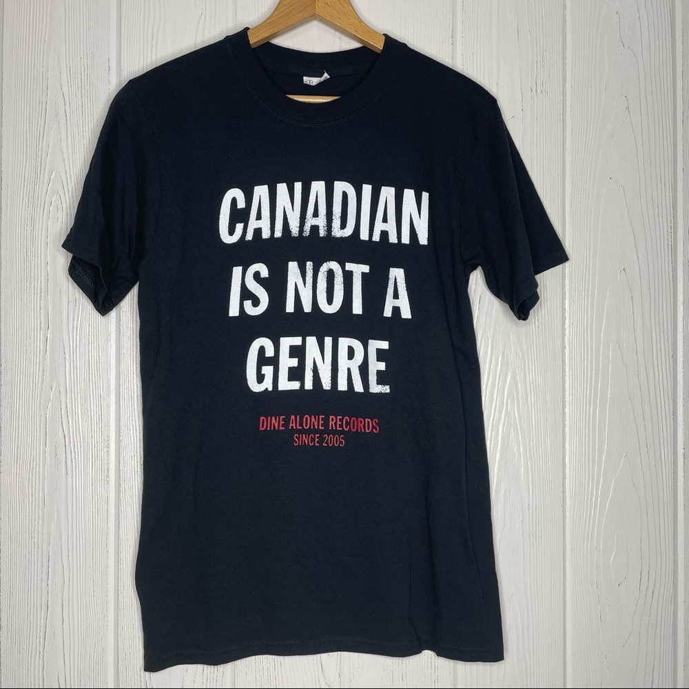 Canadian Is Not A Genre Dine Alone Records T-Shirt Tee Small Black